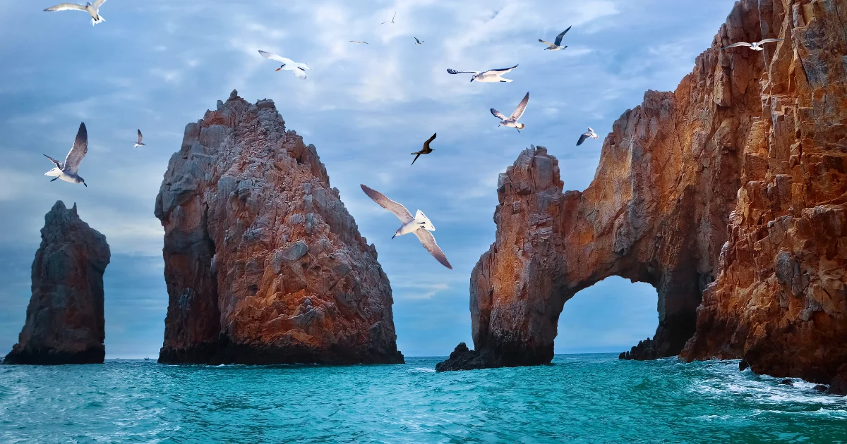 Postal del icónico Arco de Los Cabos BCS.